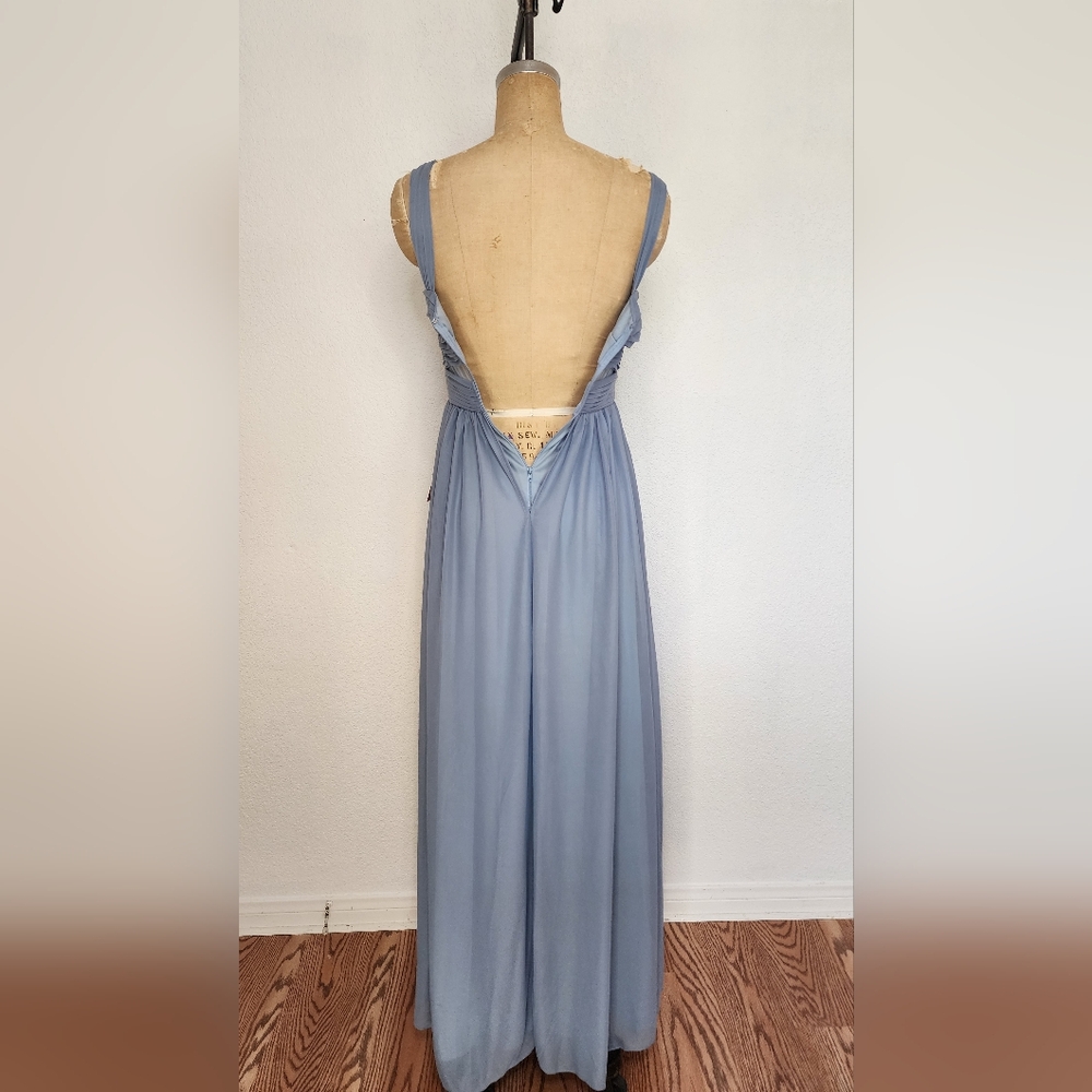 Birdy Grey Blue Mesh Elsye Bridesmaid Gown - Picture 8 of 12